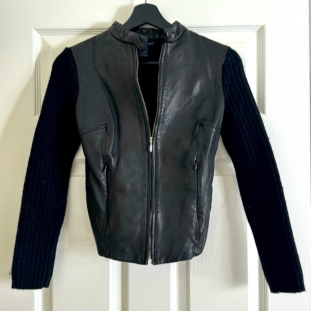 Ann Taylor Leather Jacket Black XS
